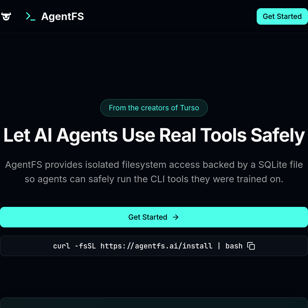 AgentFS | 给 AI agent 的沙盒文件系统