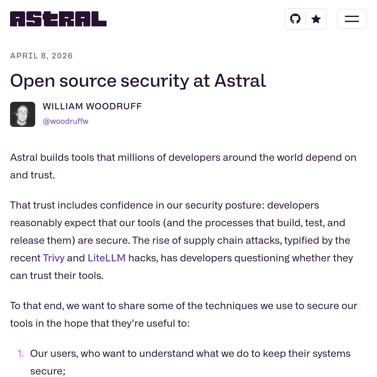 Astral 安全实践 | 开源供应链安全深度指南