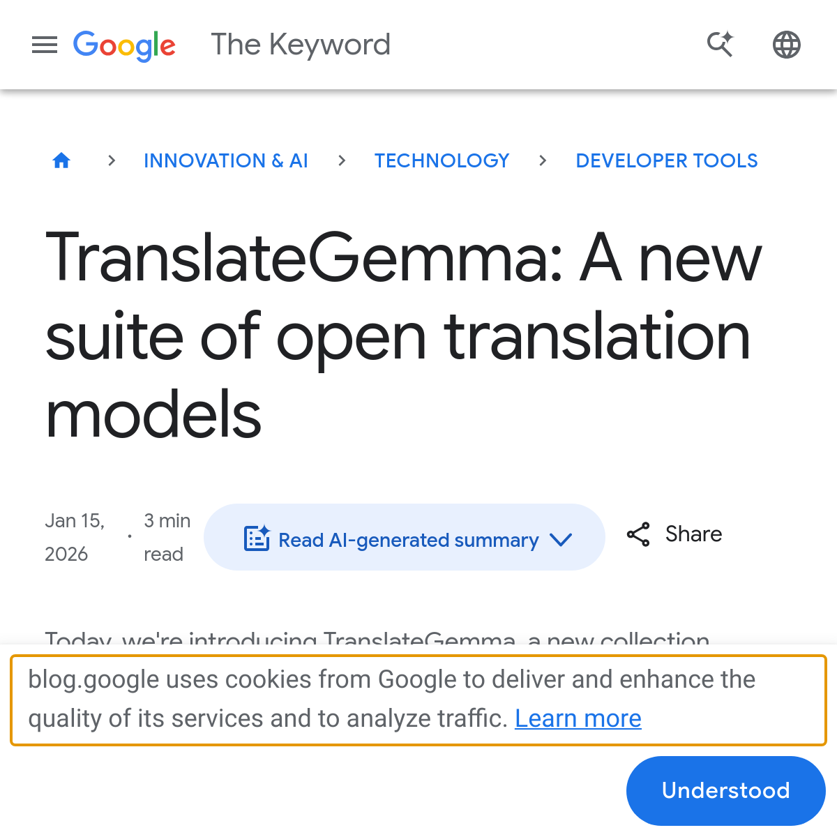 TranslateGemma | 谷歌开源翻译模型全家桶