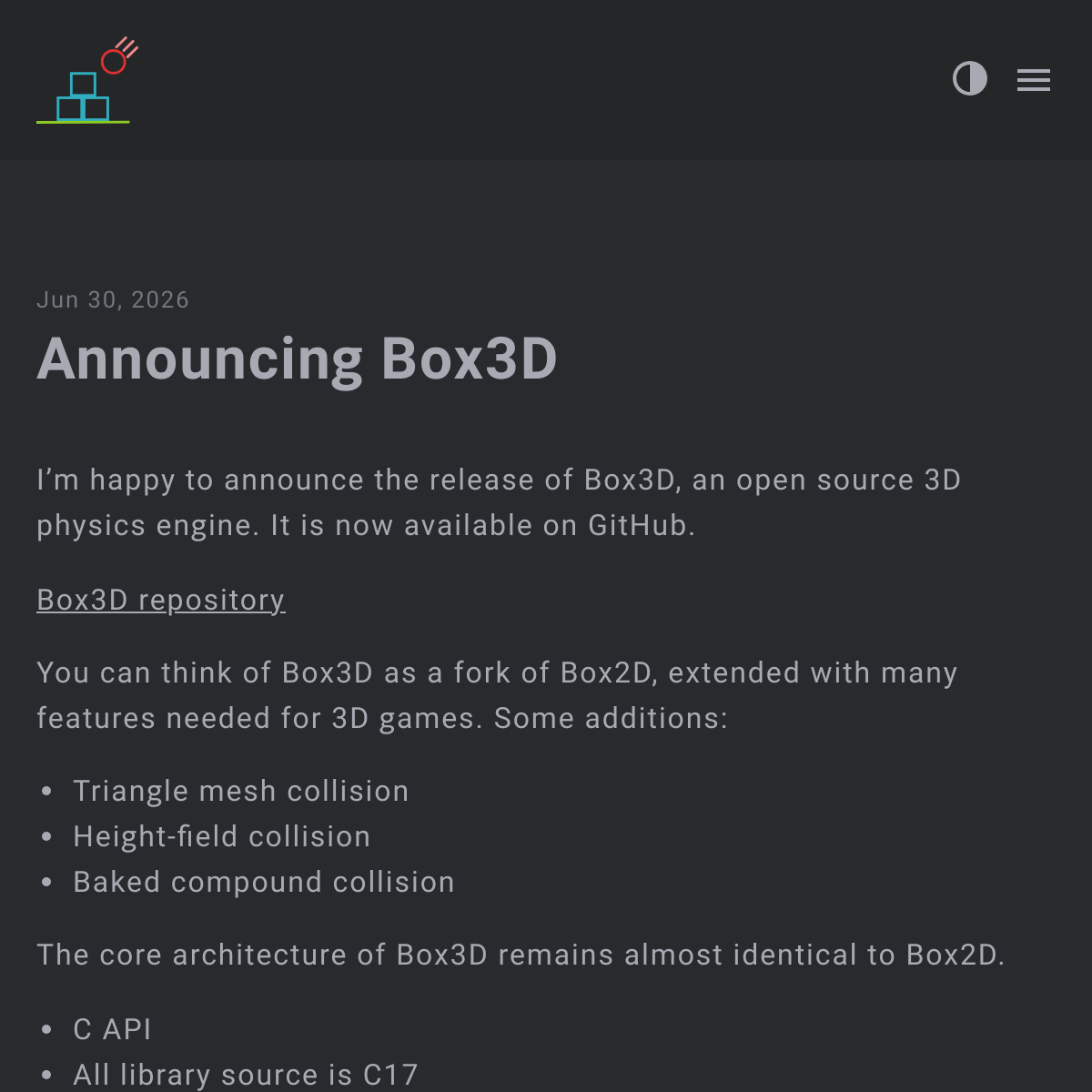 Box3D | 开源 3D 物理引擎