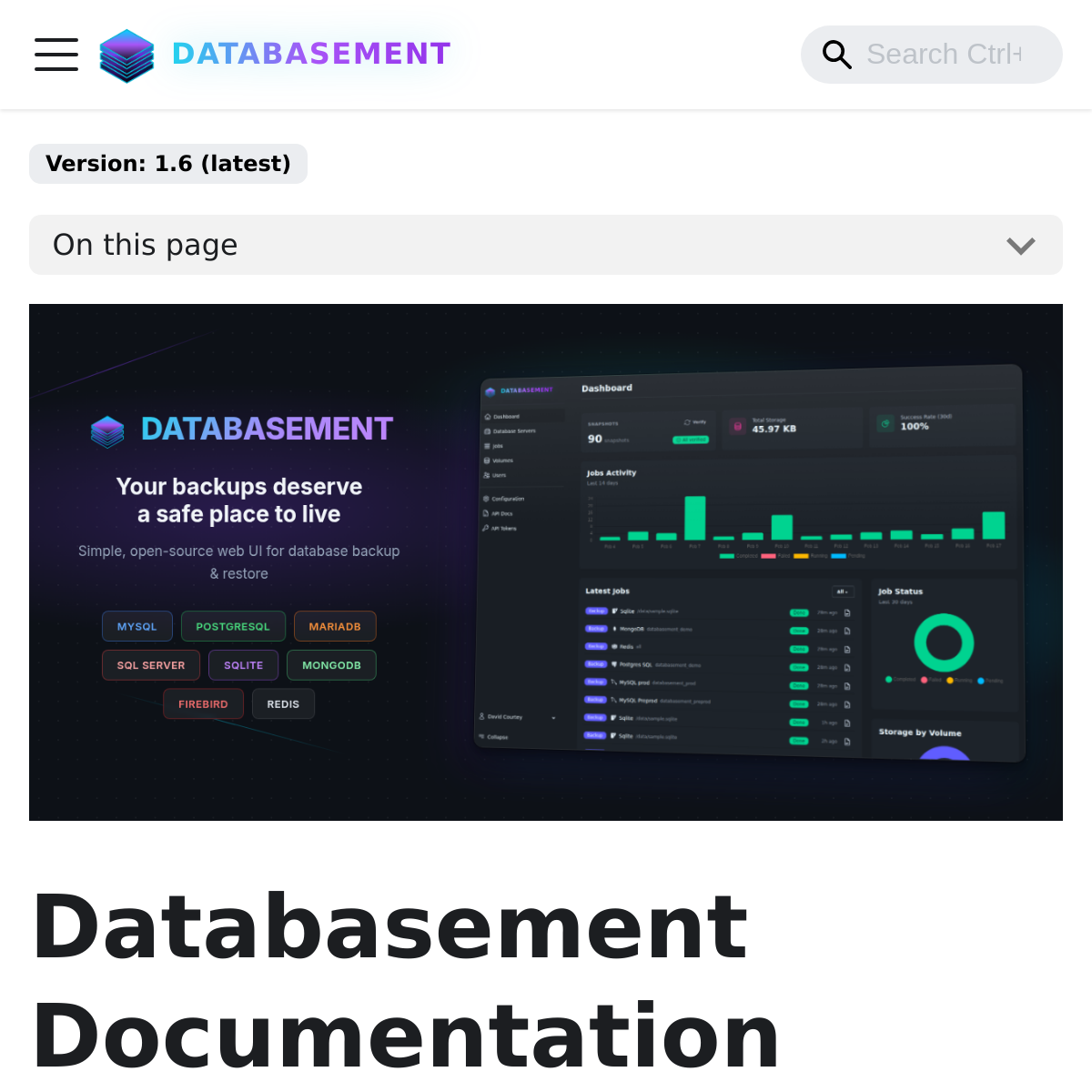 Databasement | 数据库备份管理平台