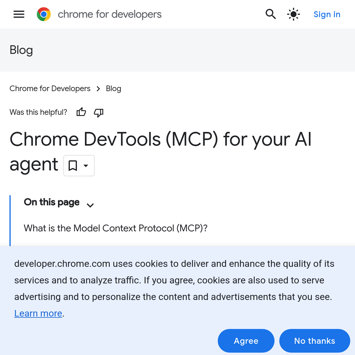 Chrome DevTools MCP | 浏览器调试 MCP