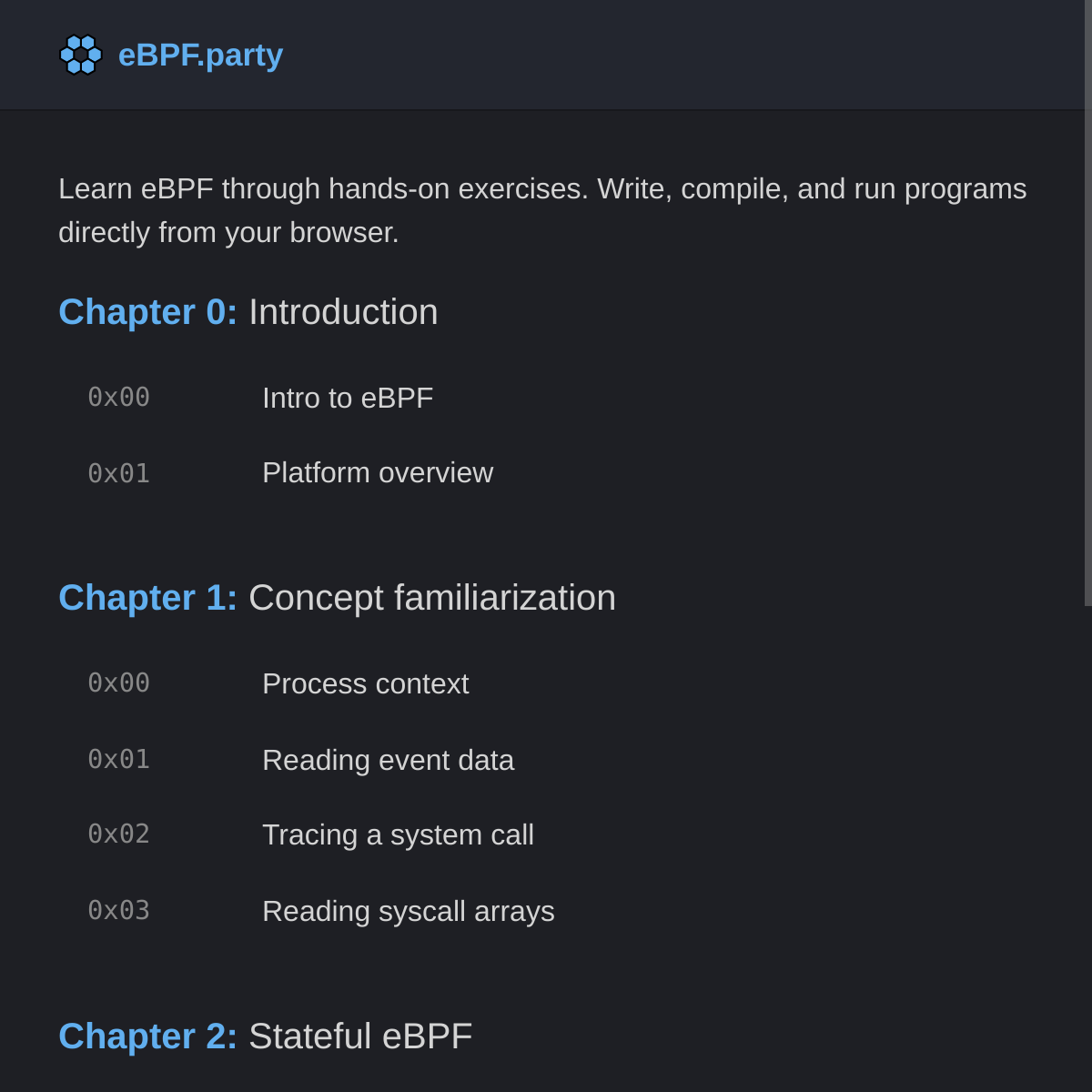 eBPF.party | 交互式学 ebpf