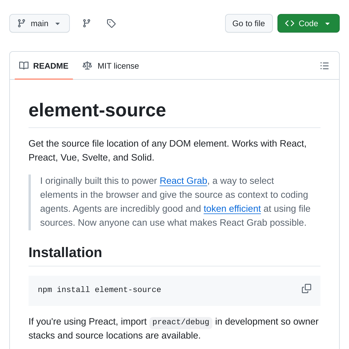 element-source | DOM元素源码定位工具