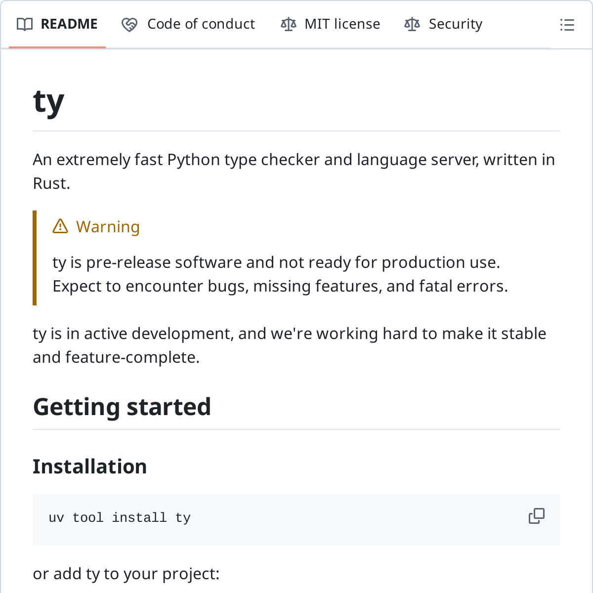 Ty | 高性能 Python 类型检查器