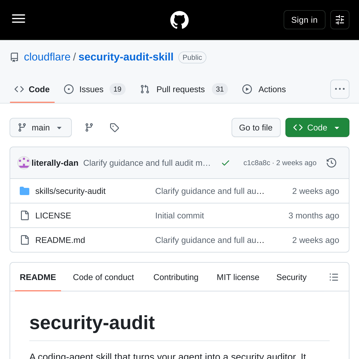 Security Audit Skill | Agent 安全审计流程