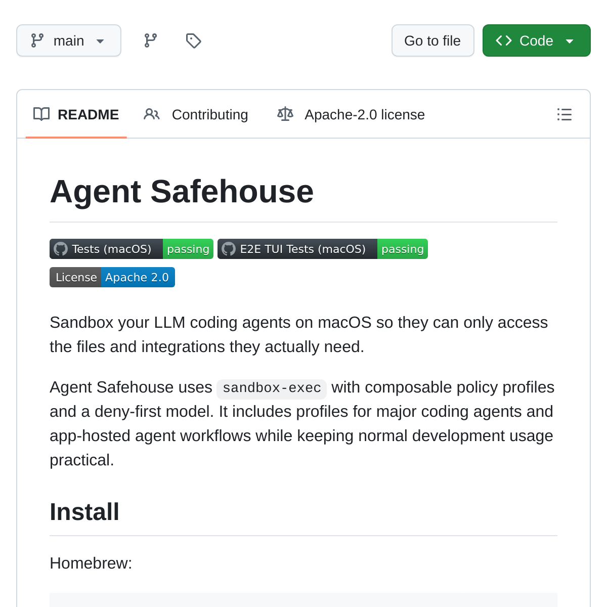 Agent Safehouse | macOS AI 代理沙盒