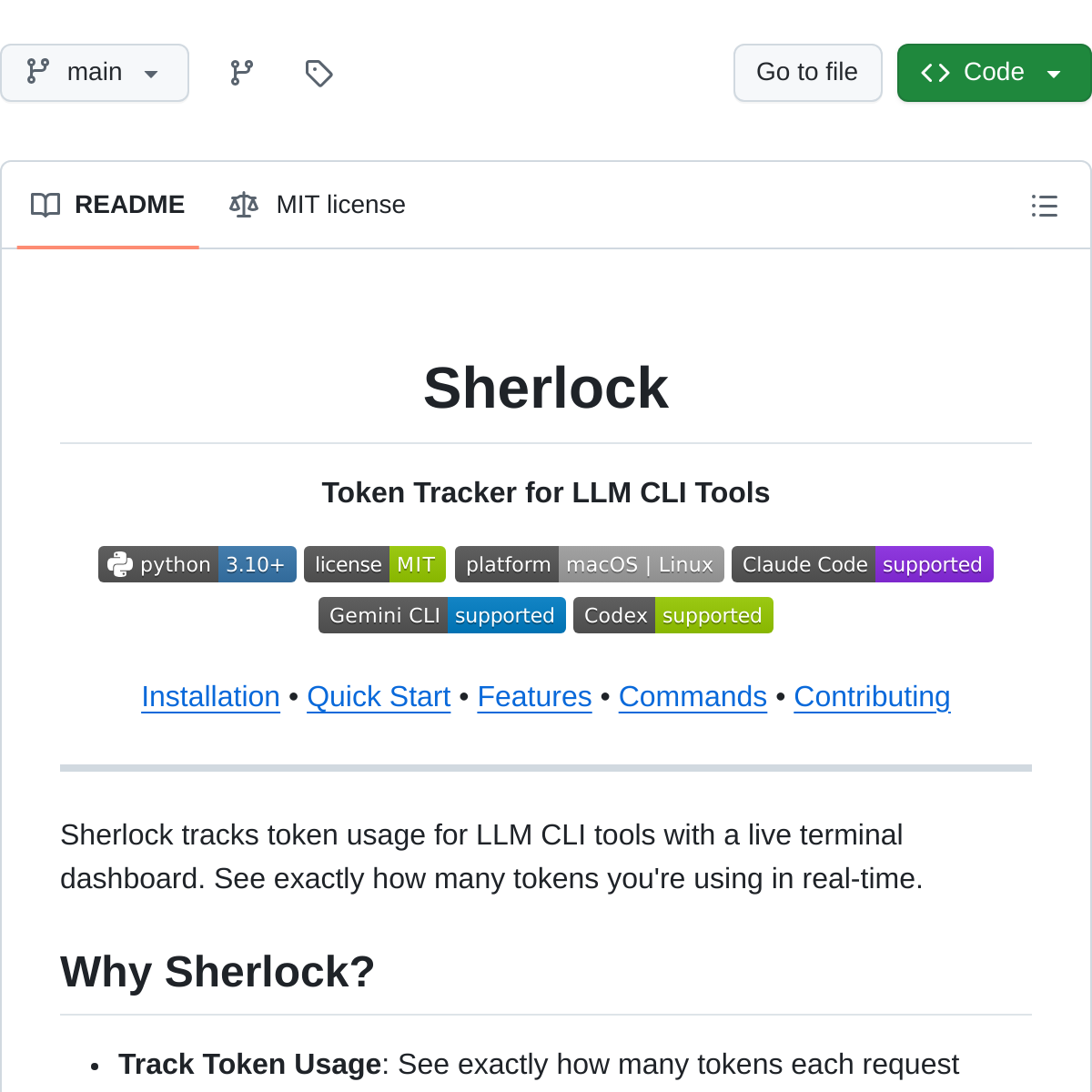Sherlock | LLM API 追踪工具