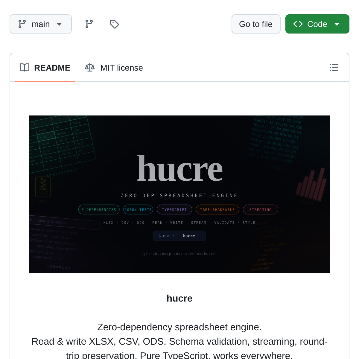 Hucre | 零依赖电子表格引擎