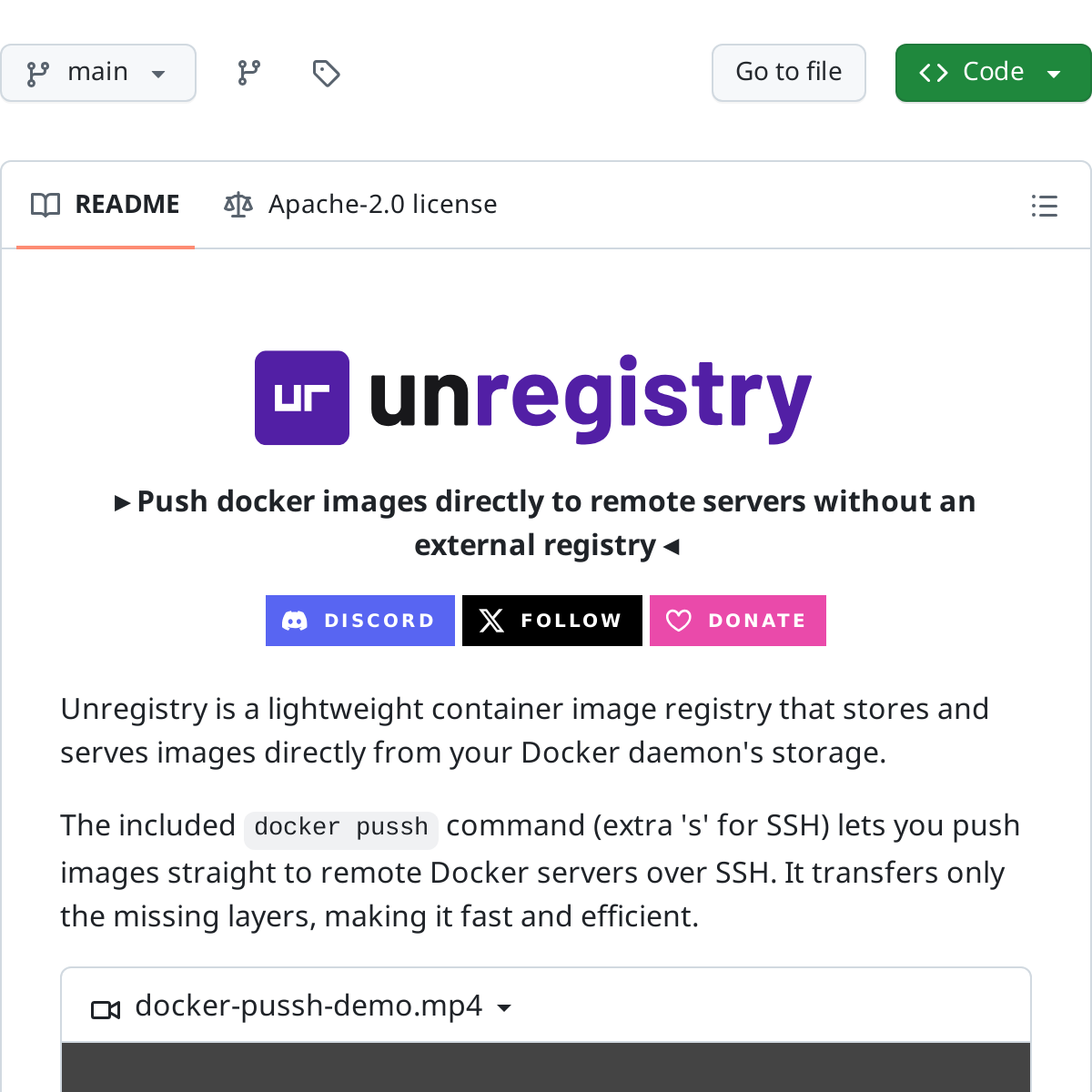 Unregistry | 轻量级容器镜像同步服务