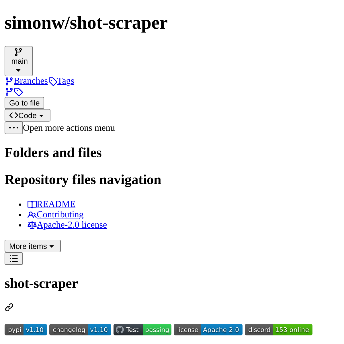 shot-scraper | 网页截图自动化工具