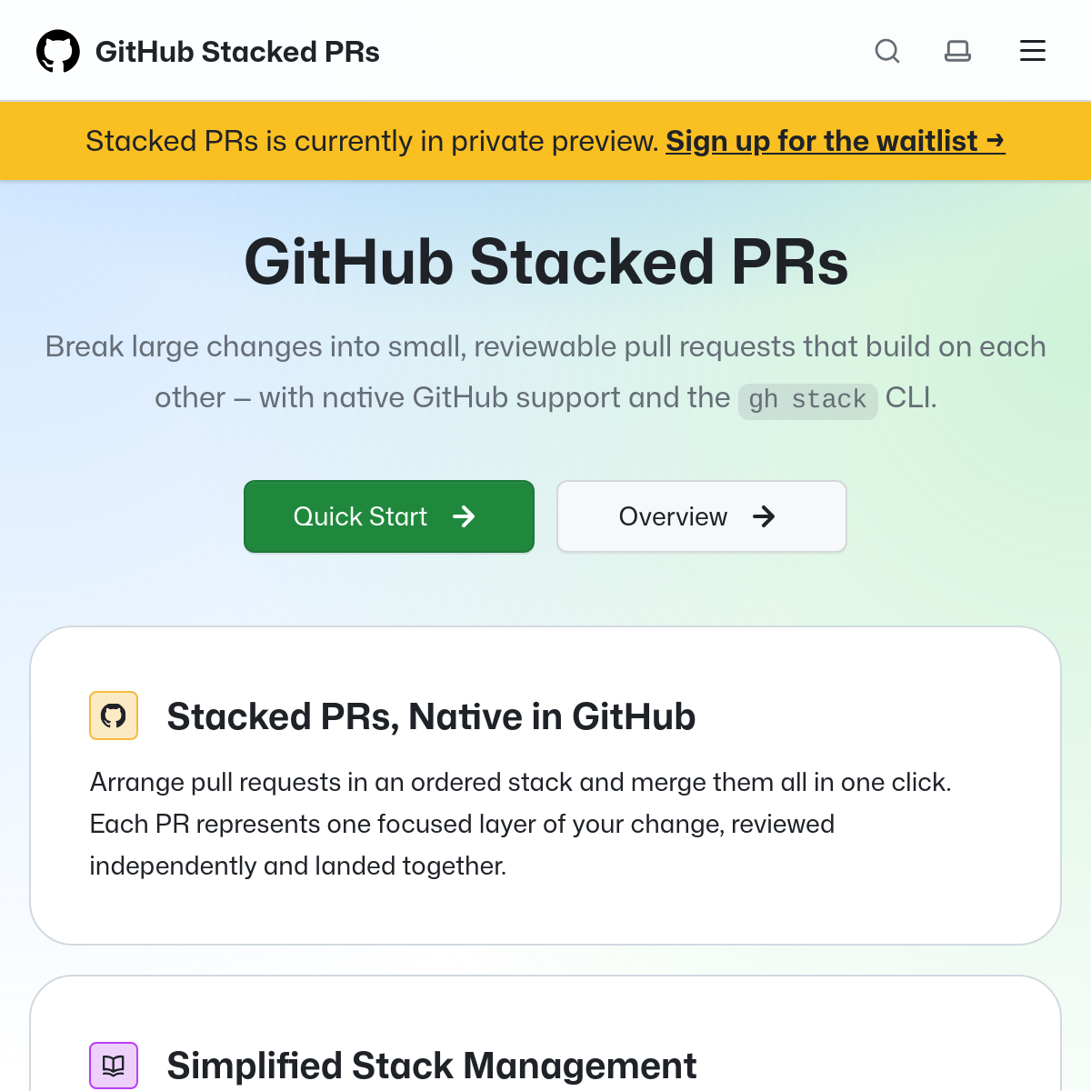 GitHub Stacked PRs | 原生堆叠式 PR