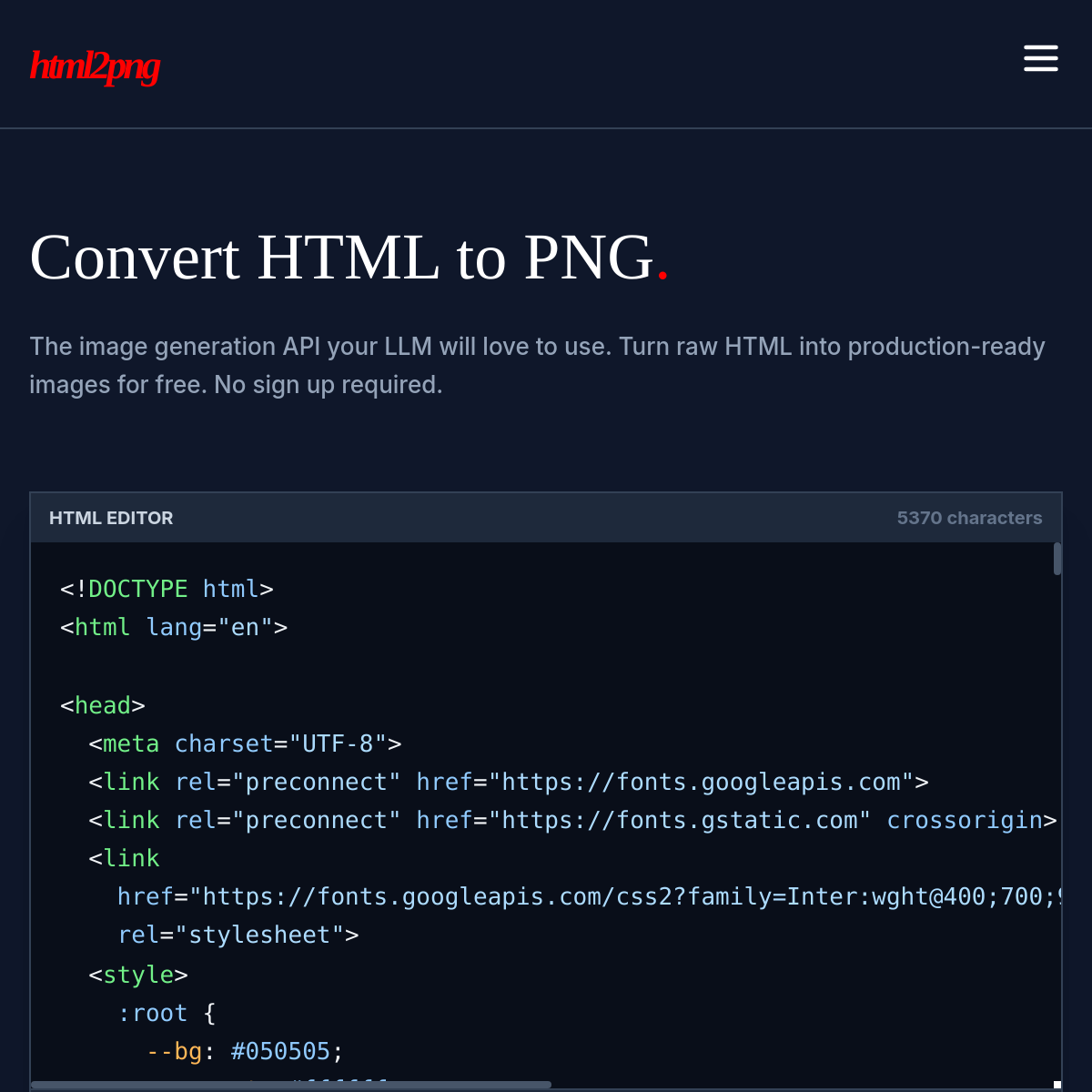 HTML2PNG | HTML直出图片服务