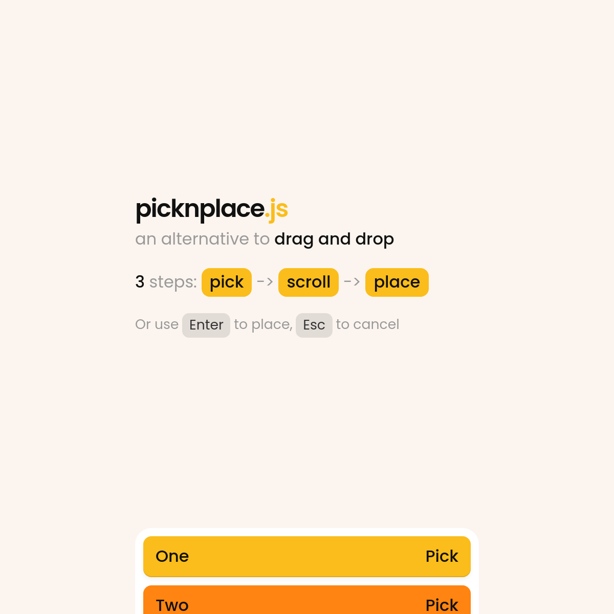 picknplace.js | 排序交互新思路