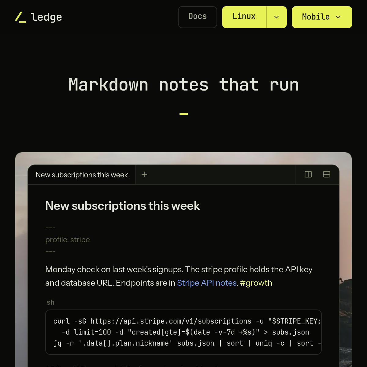 Ledge | 可执行的 Markdown 笔记
