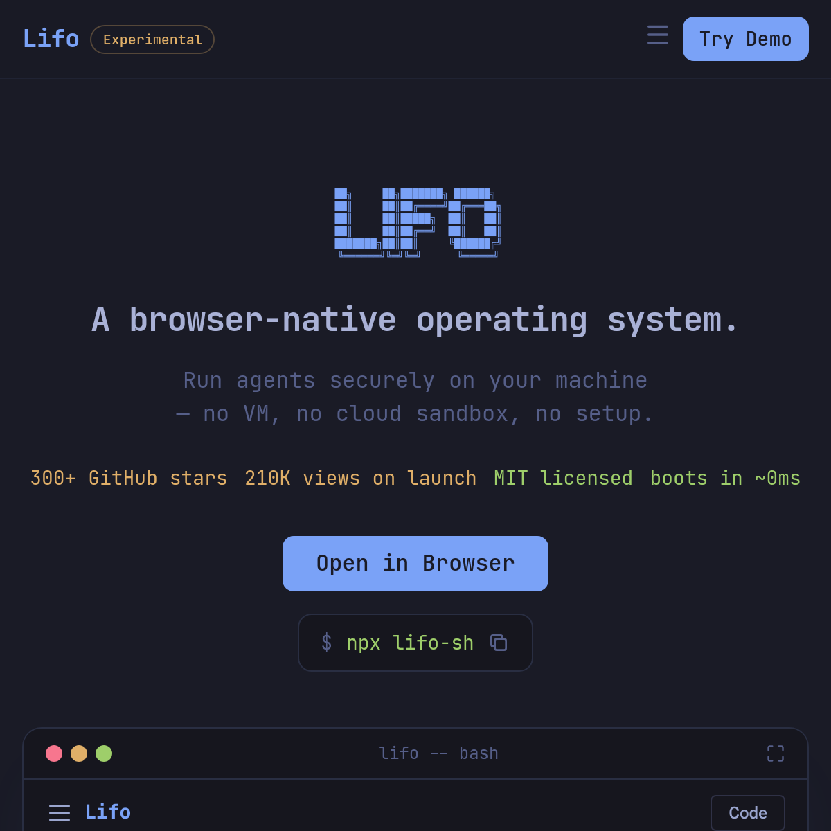 Lifo | 浏览器即操作系统
