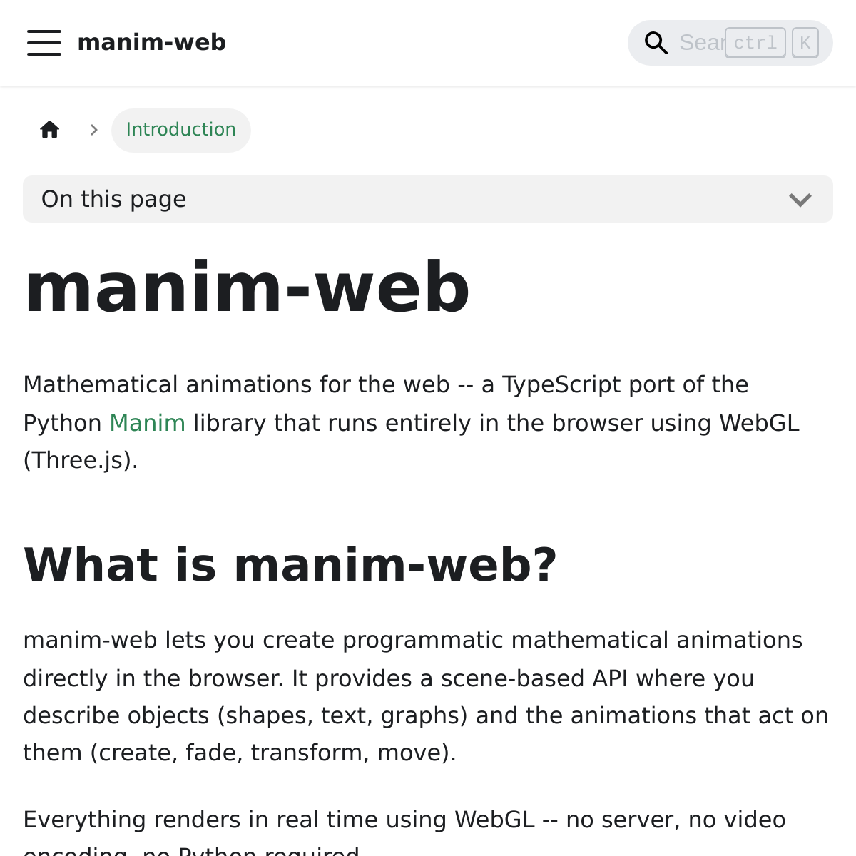 Manim-web | 浏览器数学动画