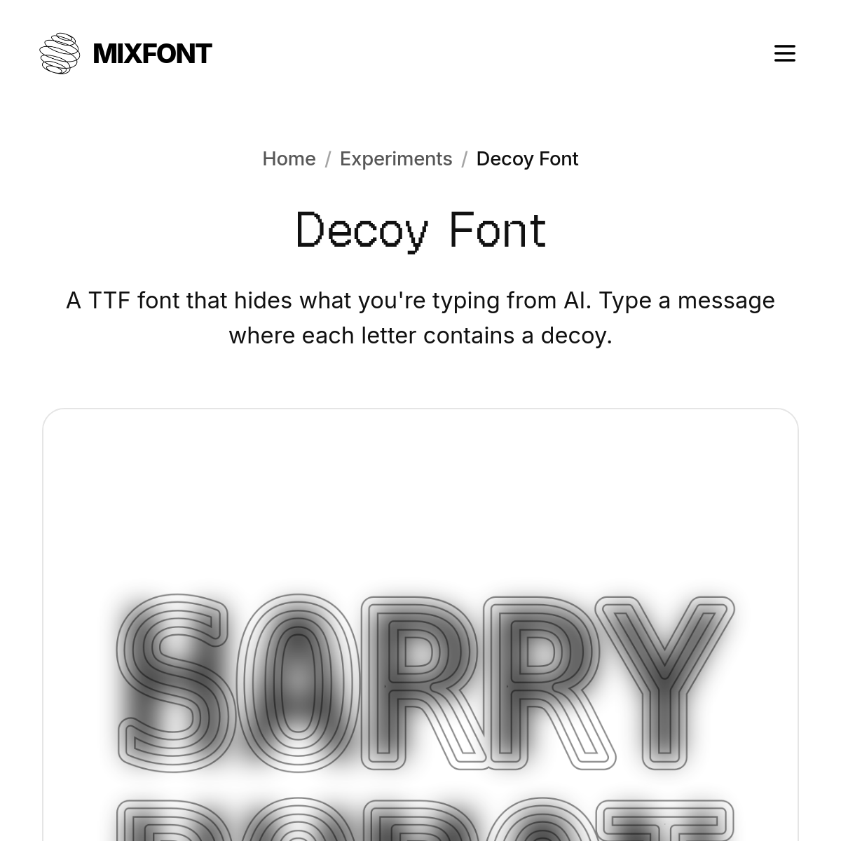Decoy Font | 骗过 AI 的双重信息字体