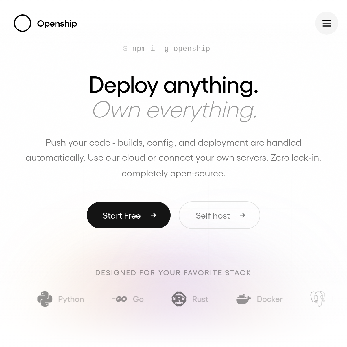 Openship | 开源自托管部署平台