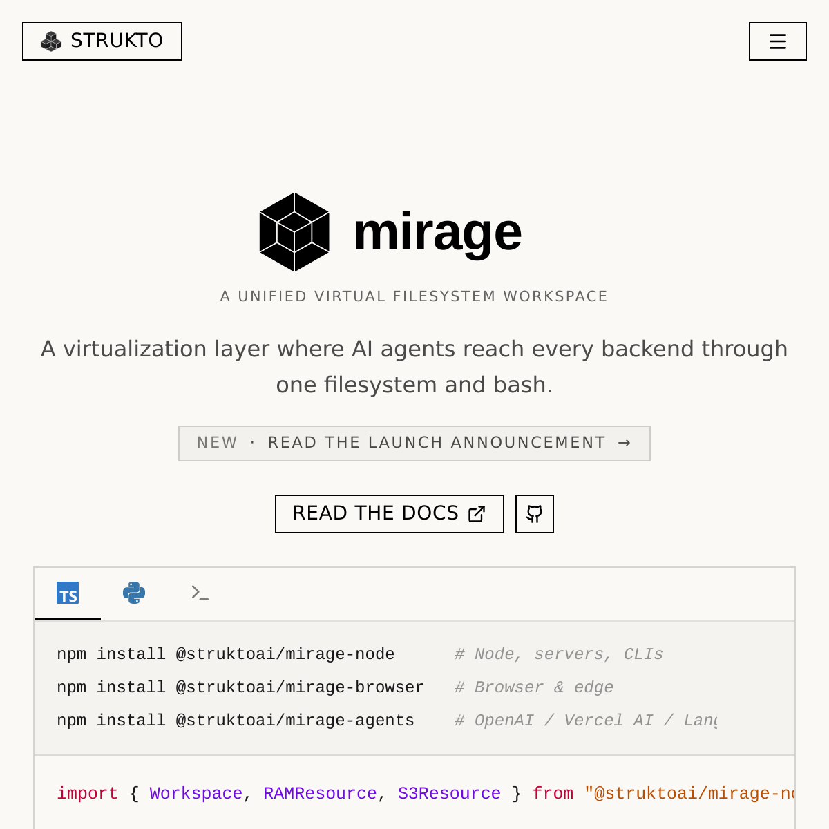 Mirage | Agent 统一虚拟文件系统
